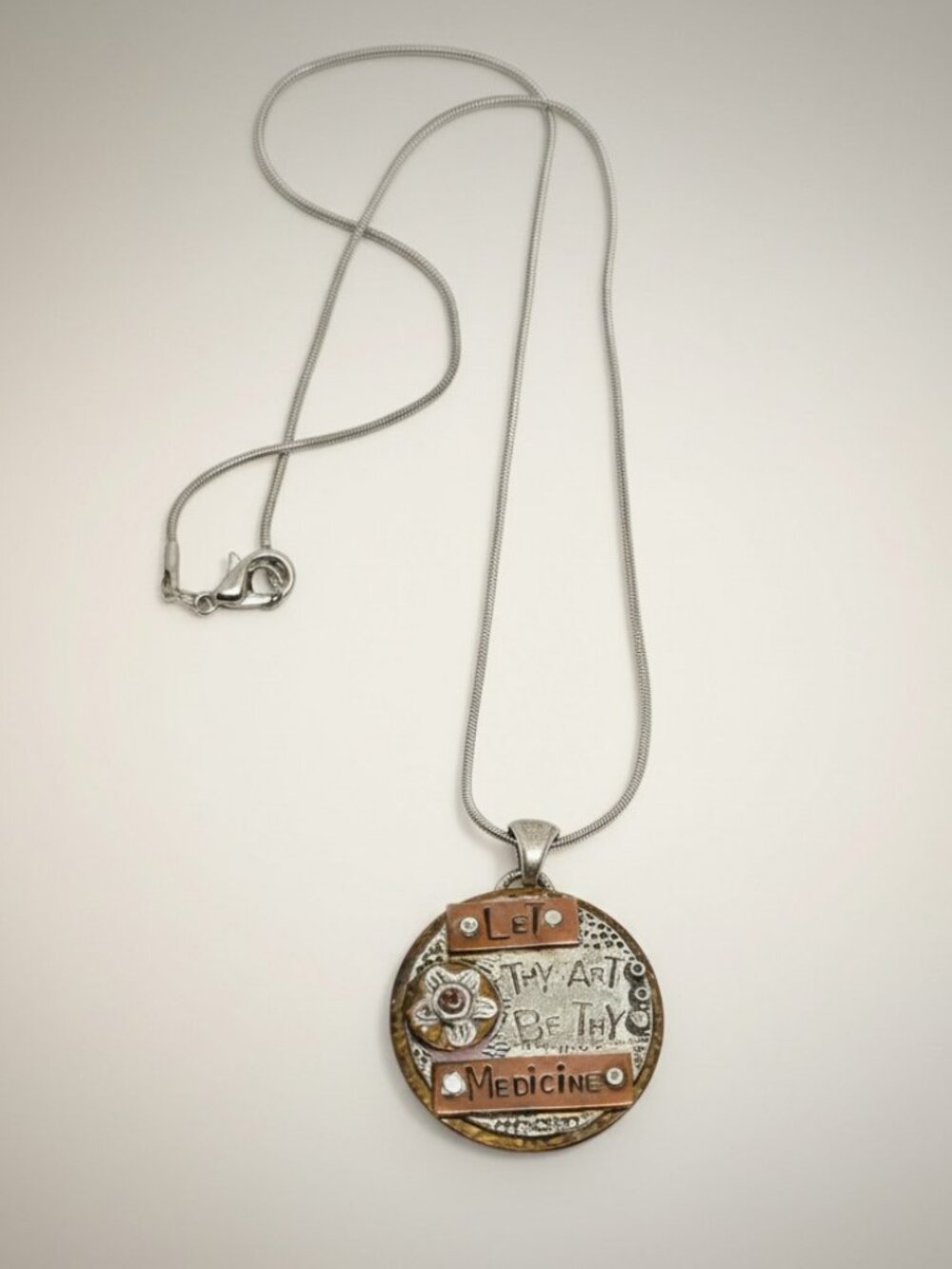 Let Thy Art be Thy Medicine -‎ Pendant Necklace for the Artist - New